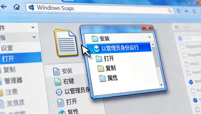 Windows系统中右键点击安装文件并选择‘以管理员身份运行’的菜单截图
